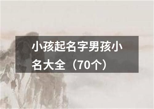 小孩起名字男孩小名大全（70个）