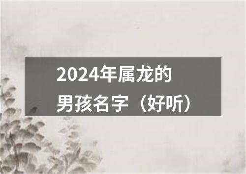 2024年属龙的男孩名字（好听）