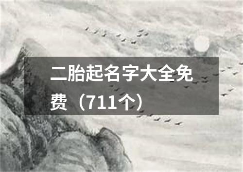 二胎起名字大全免费（711个）