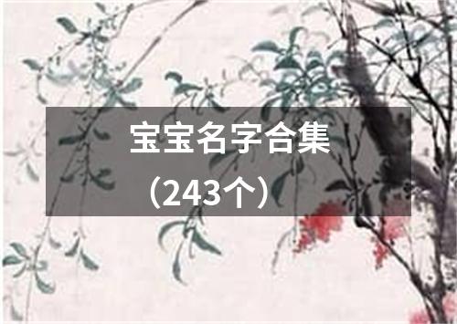 宝宝名字合集（243个）