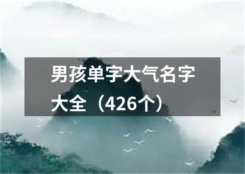 男孩单字大气名字大全（426个）