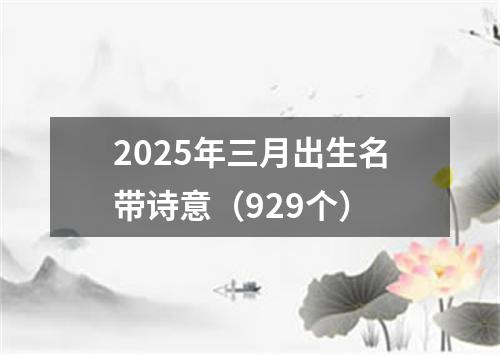 2025年三月出生名带诗意（929个）