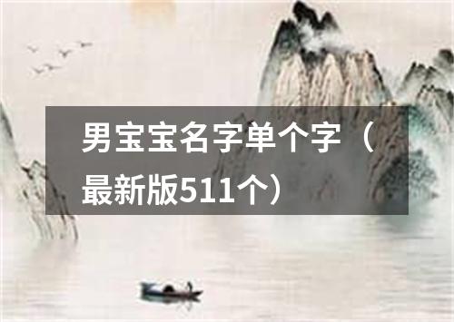 男宝宝名字单个字（最新版511个）