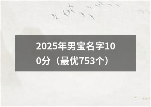 2025年男宝名字100分（最优753个）