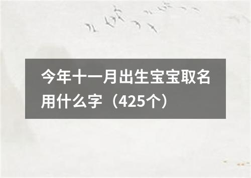 今年十一月出生宝宝取名用什么字（425个）