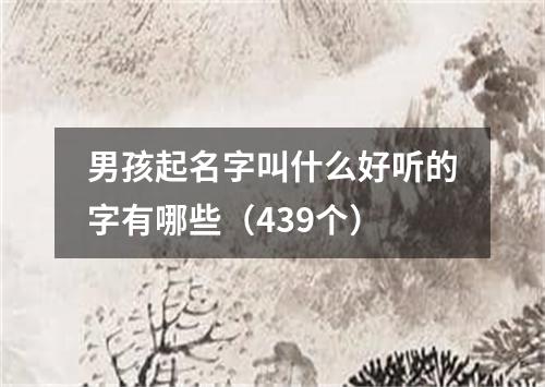 男孩起名字叫什么好听的字有哪些（439个）