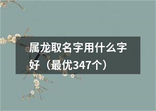 属龙取名字用什么字好（最优347个）