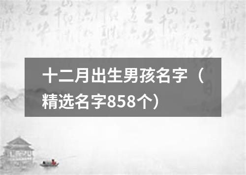 十二月出生男孩名字（精选名字858个）