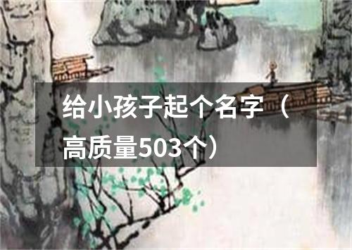 给小孩子起个名字（高质量503个）