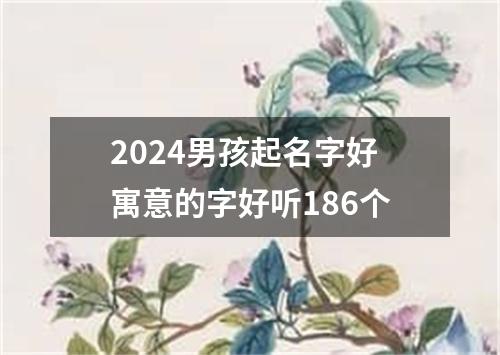 2024男孩起名字好寓意的字好听186个