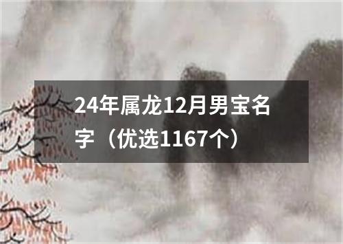 24年属龙12月男宝名字（优选1167个）