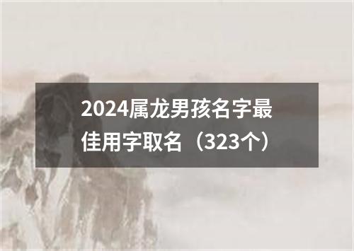 2024属龙男孩名字最佳用字取名（323个）