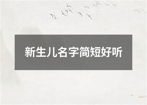 新生儿名字简短好听