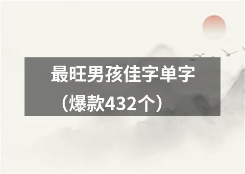 最旺男孩佳字单字（爆款432个）