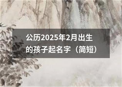 公历2025年2月出生的孩子起名字（简短）