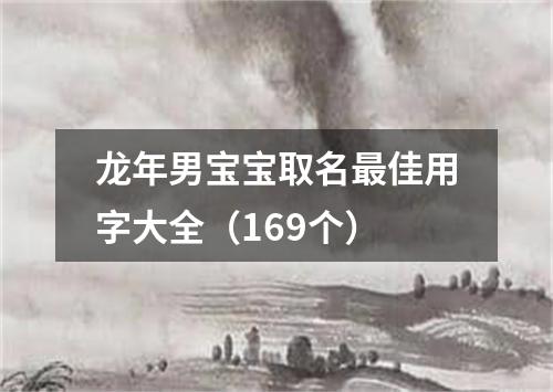 龙年男宝宝取名最佳用字大全（169个）