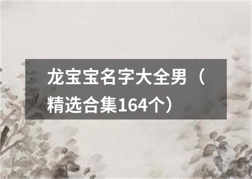 龙宝宝名字大全男（精选合集164个）