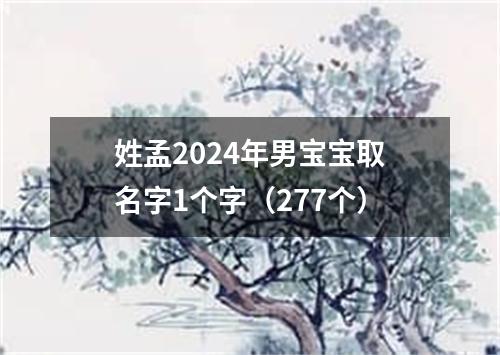 姓孟2024年男宝宝取名字1个字（277个）