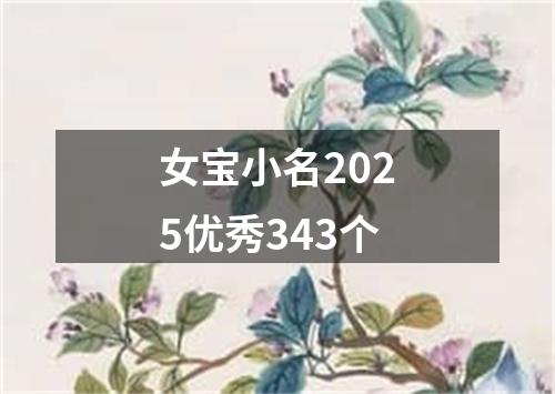 女宝小名2025优秀343个