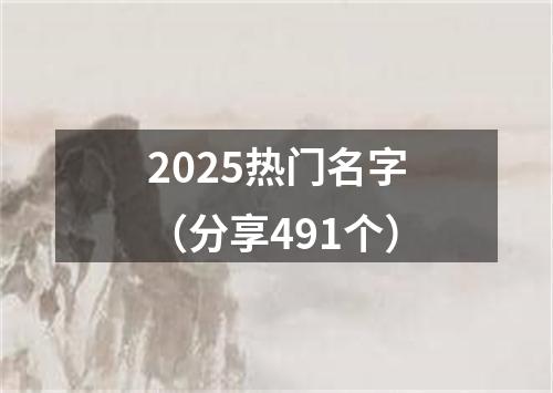 2025热门名字（分享491个）