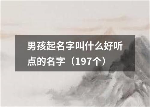 男孩起名字叫什么好听点的名字（197个）