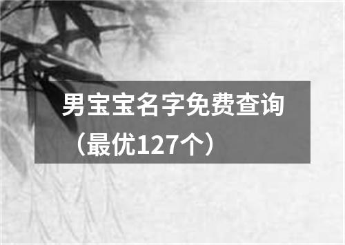 男宝宝名字免费查询（最优127个）