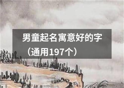 男童起名寓意好的字（通用197个）