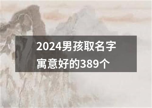 2024男孩取名字寓意好的389个