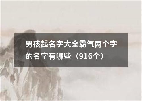 男孩起名字大全霸气两个字的名字有哪些（916个）