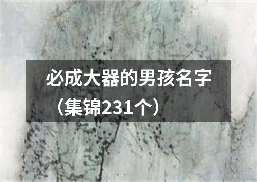 必成大器的男孩名字（集锦231个）