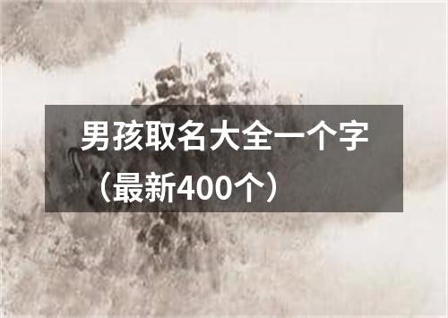 男孩取名大全一个字（最新400个）