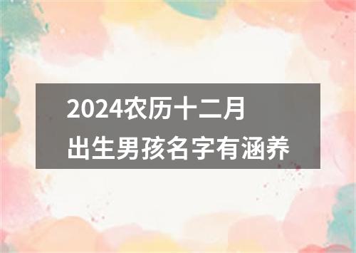 2024农历十二月出生男孩名字有涵养