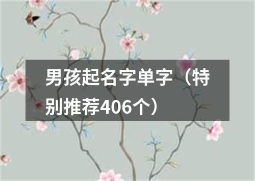 男孩起名字单字（特别推荐406个）