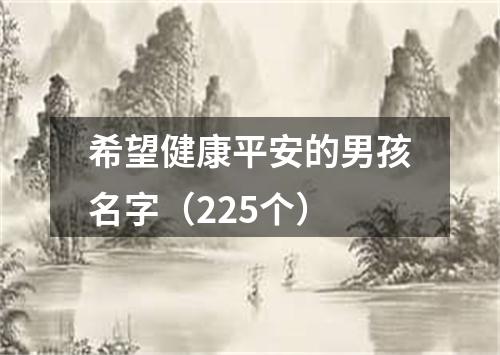 希望健康平安的男孩名字（225个）