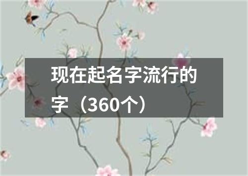 现在起名字流行的字（360个）