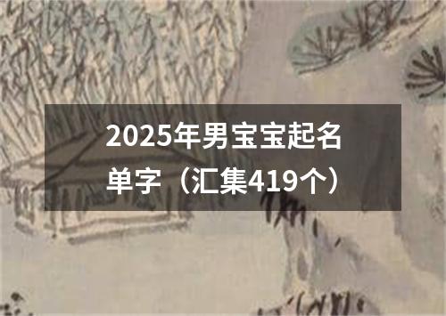 2025年男宝宝起名单字（汇集419个）