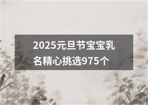 2025元旦节宝宝乳名精心挑选975个