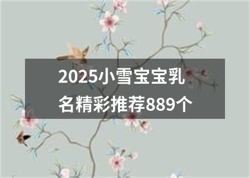 2025小雪宝宝乳名精彩推荐889个