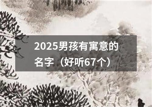 2025男孩有寓意的名字（好听67个）