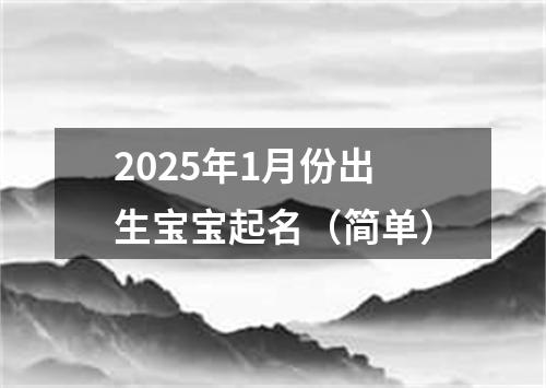 2025年1月份出生宝宝起名（简单）