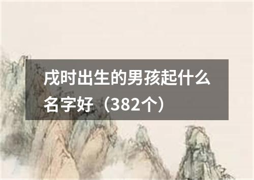 戌时出生的男孩起什么名字好（382个）