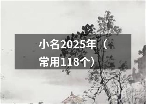 小名2025年（常用118个）