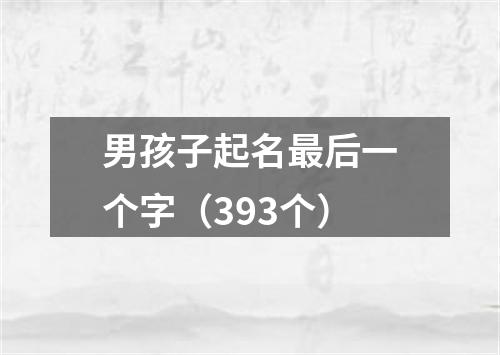 男孩子起名最后一个字（393个）