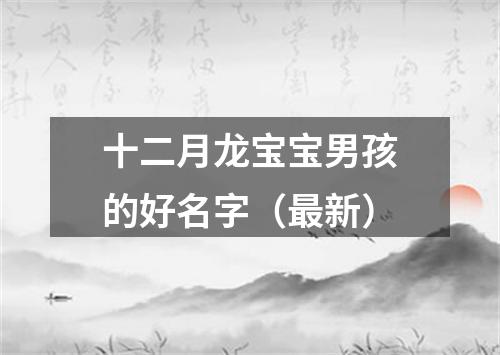 十二月龙宝宝男孩的好名字（最新）