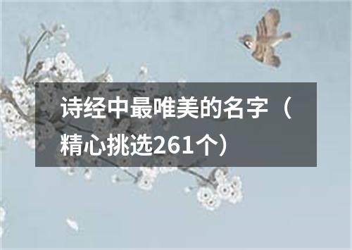 诗经中最唯美的名字（精心挑选261个）