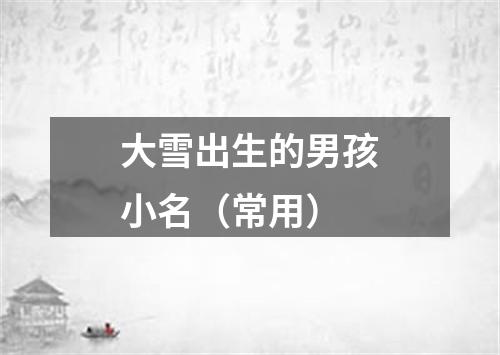 大雪出生的男孩小名（常用）