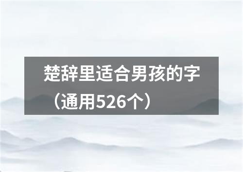 楚辞里适合男孩的字（通用526个）