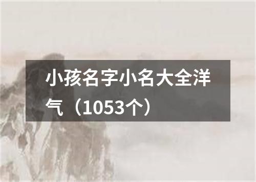 小孩名字小名大全洋气（1053个）