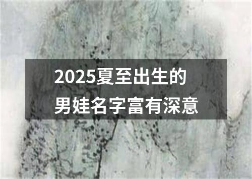 2025夏至出生的男娃名字富有深意