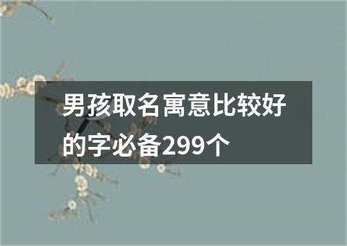 男孩取名寓意比较好的字必备299个